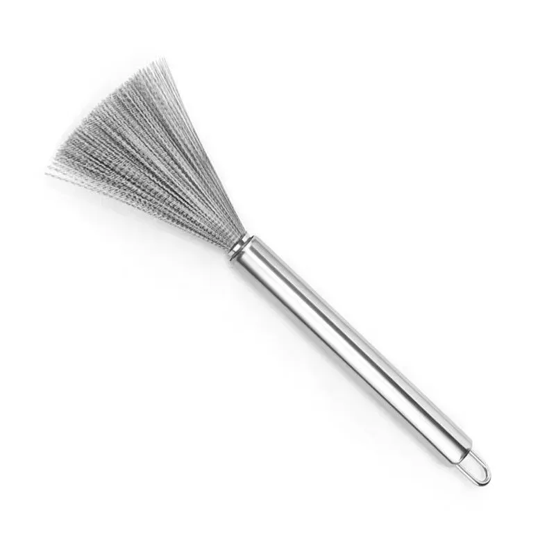 Kitchen Pot And Pan Tableware Cleaning Brush 304 Stainless Steel Scourer Scraper with Long Handle