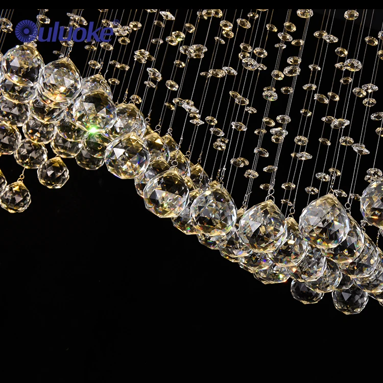 European Style Big Hotel Hanging Elegant Wedding Decoration Ceiling Led Modern Luxury Crystal Chandelier