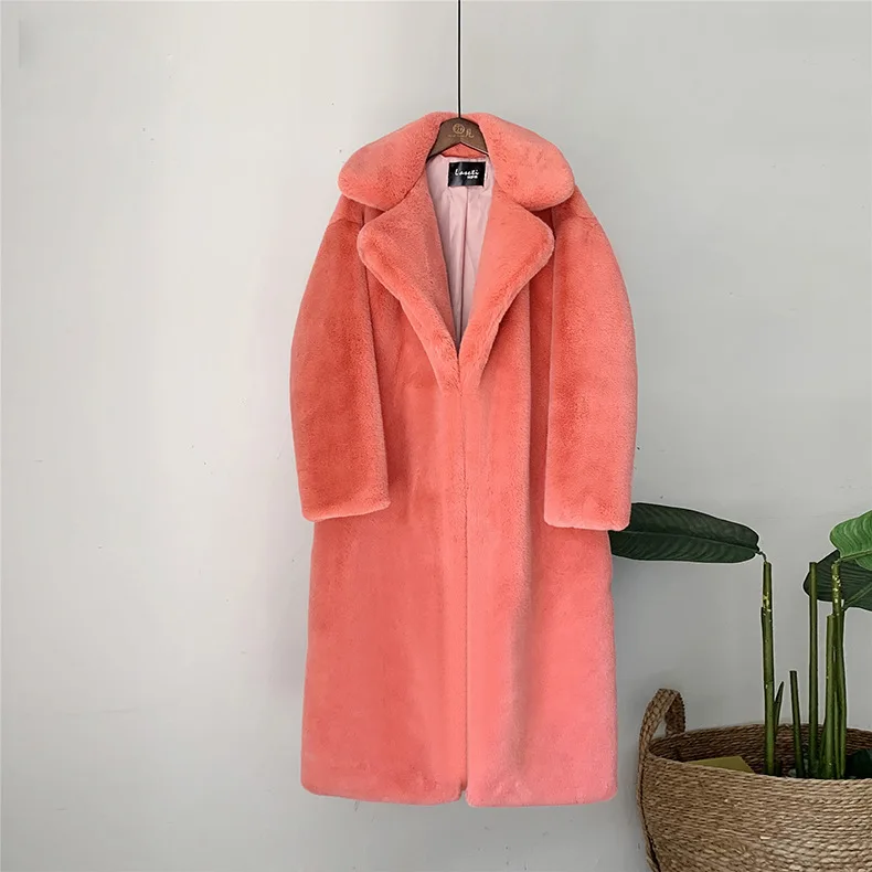 Winter Fashion Loose Warm Thick Faux Fur Jacket Women Faux Fur Mink Coat,Artificial Mink Fur Coat