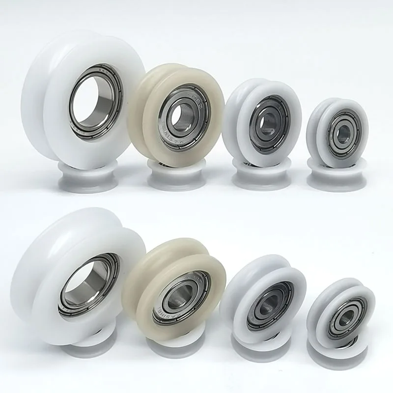 U608ZZ Plastic Pulley U Groove Ball Bearing Roller Guide Wheel 8x40x10mm 8x30x10mm POM PA Nylon Coated Roller Bearing