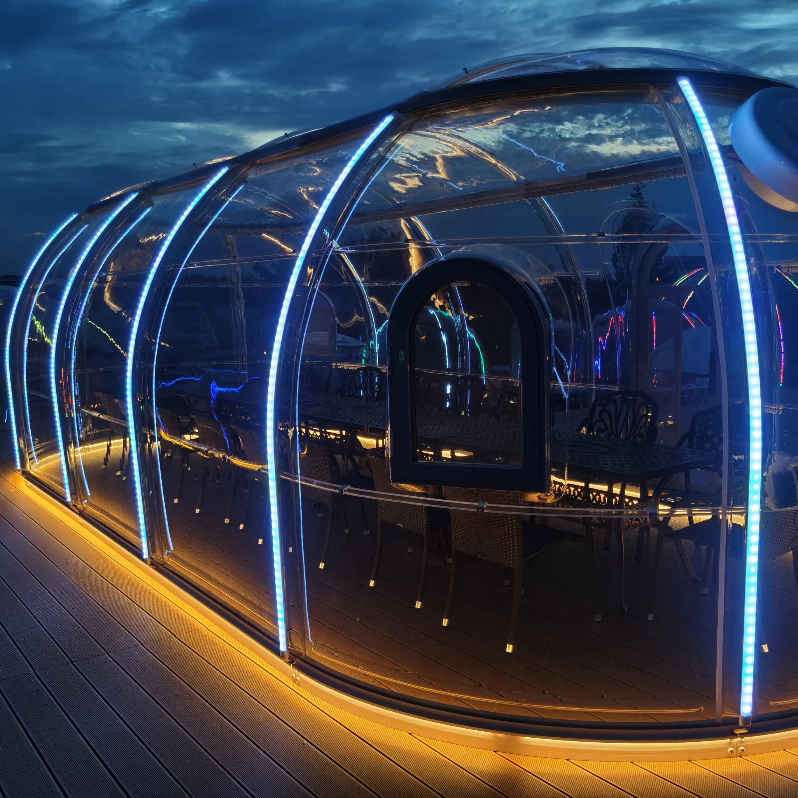 Detachable container bubble tent Camping 4x8m party Tent transparent PC garden house Glamping prefab cabin Pod