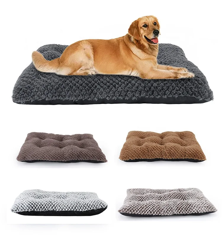 Premium Short plush Dog Bed Pad Made from soft pp cotton filler Oxford cloth non-slip bottom to keep Pet mat warm in winter