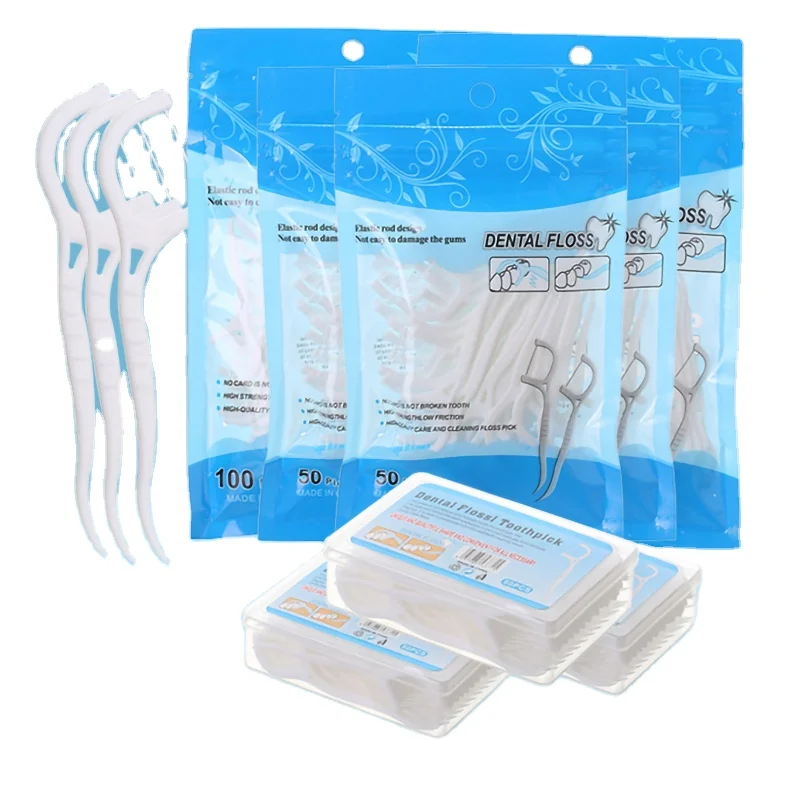 100 шт./лот одноразовый зубной Флоссер, межзубная щетка, зубная палочка, зубочистка, зубная нить, палочка, гигиена для полости рта, уход за зубами