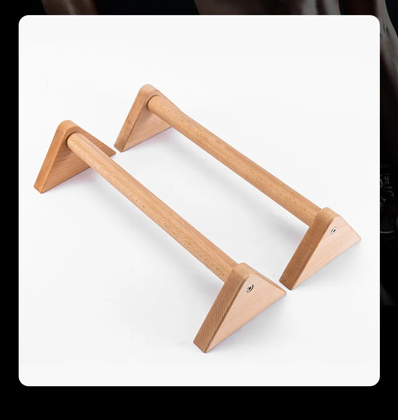 Dip stands Russian push-up stand beech wood street fitness solid wood outdoor handstand Home workout wooden parallettes Bars