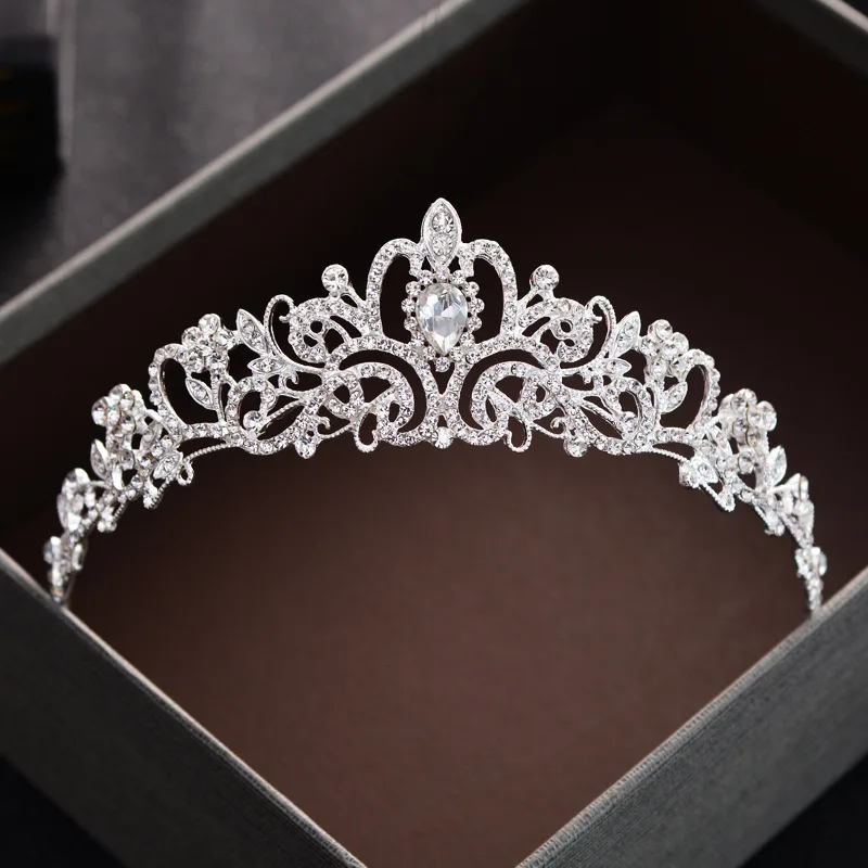 Gold Bridal Rhinestone Comb Bride Jewelry Wedding Accessories Bridal Hair Clip Bride Headdress Top Wedding Crown For Bridal Head