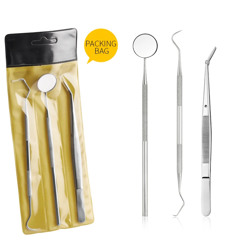 
Stainless Steel 3 PCS Surgical Hygiene Dental Tool Kit 