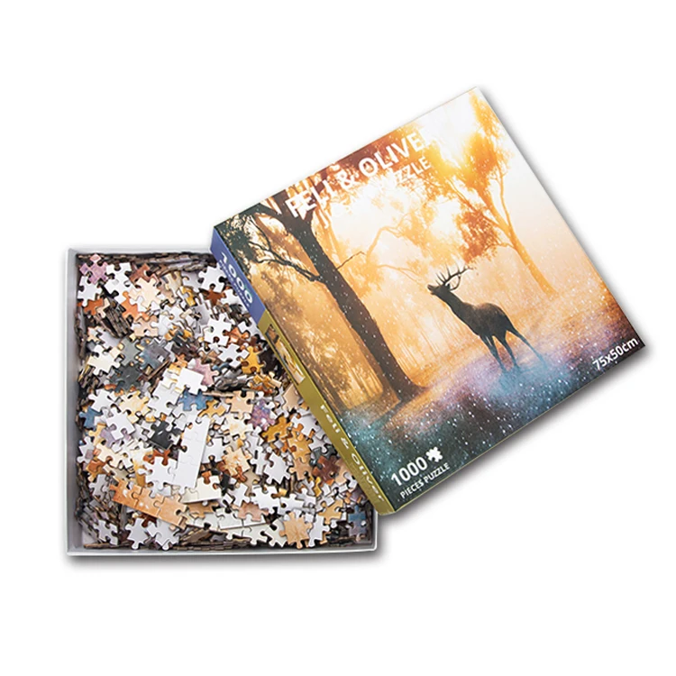 Wholesale Factory Price Custom Colorful Cardboard Paper Jigsaw Puzzle Game 500 1000 Pieces For Adults Kids