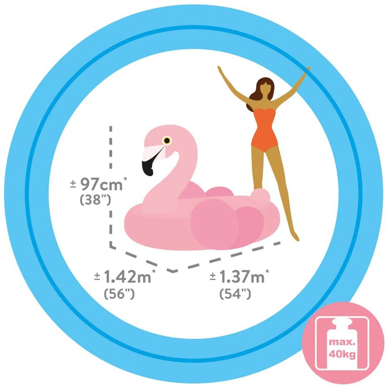 INTEX 57558 Inflatable Pink Flamingo Ride-on Mega Pool Swimming Outdoor Beach Water Play Equipment Float