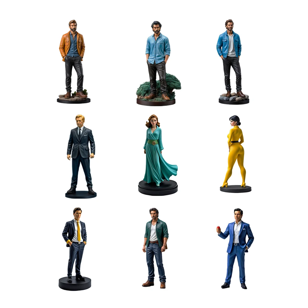 OEM New home decoration collection pop mini 3d action character statues custom resin craft miniature figure figurines