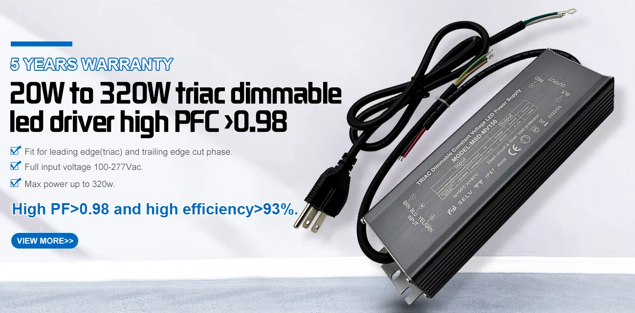 150w Output Switching Power Supply 24V ip67 Triac Dimmable led driver
