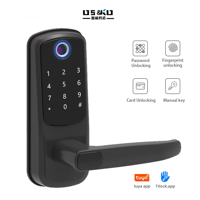 Wi-Fi-подключение tuya smart life app bt ttlock pin-система цилиндрический БЕСКЛЮЧЕВОЙ домашний дверной электронный