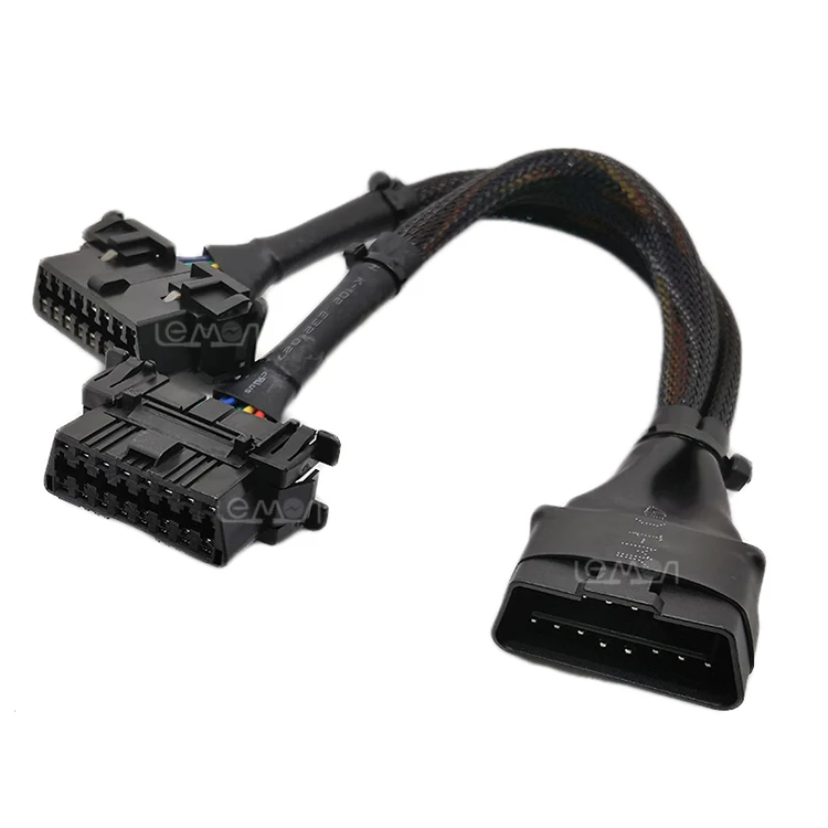 16 Pin OBD 2 Splitter Adapter Extension Cable Male to Dual Female Y type Diagnostic tool