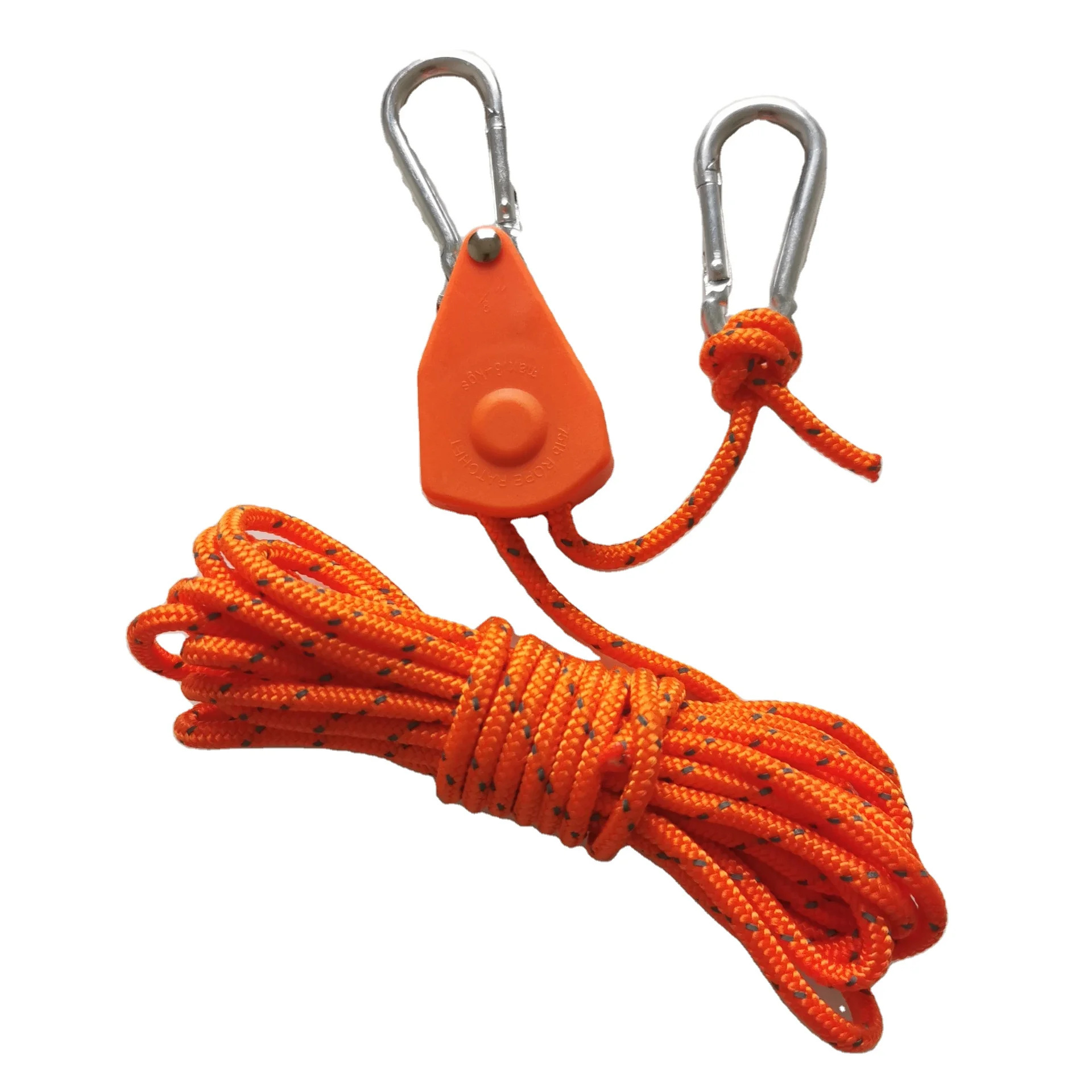 2024 One-way self-locking pulley lifting rope double hook luggage rack binding rope tensioner