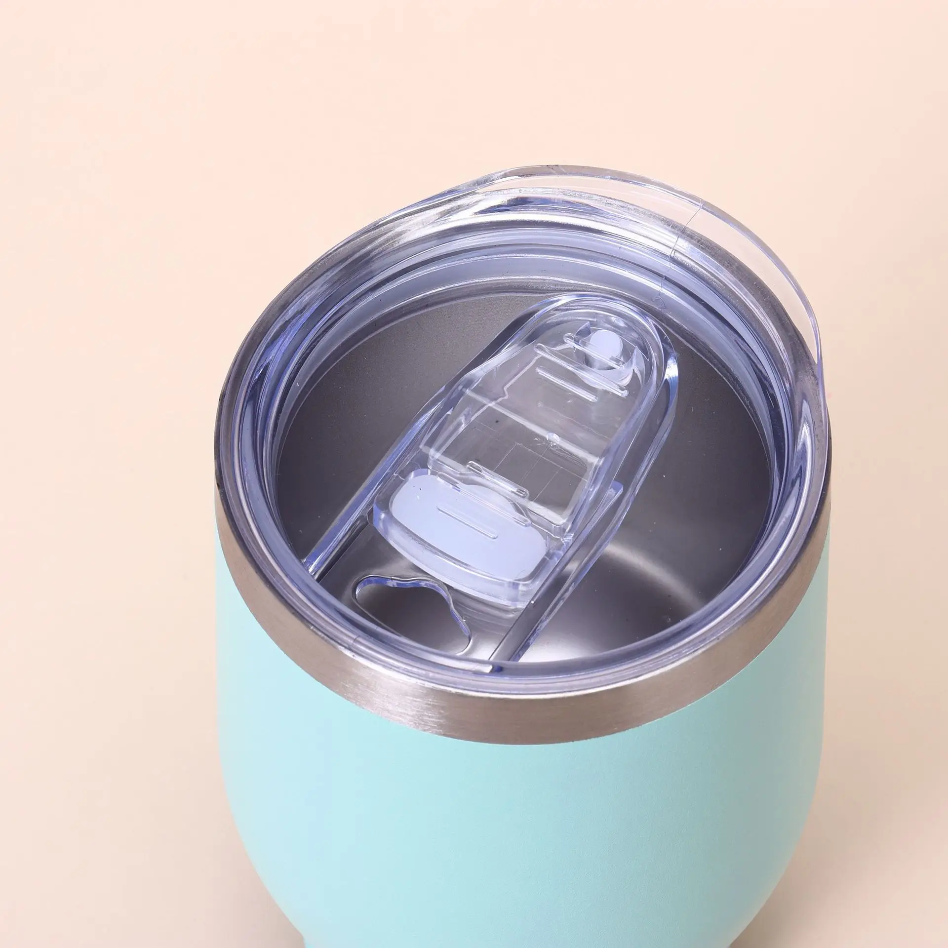 Custom 12oz egg shaped stainless steel insulated wine tumbler double wall vacuum thermal tumbler cups with bluetooth speaker