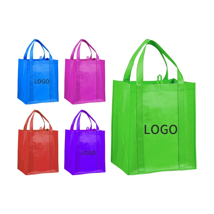 Free Sample Custom Color Small Grocery Carry Bags Non Woven Laminated Non-woven Vest Shopping Tote Bags Spot Goods