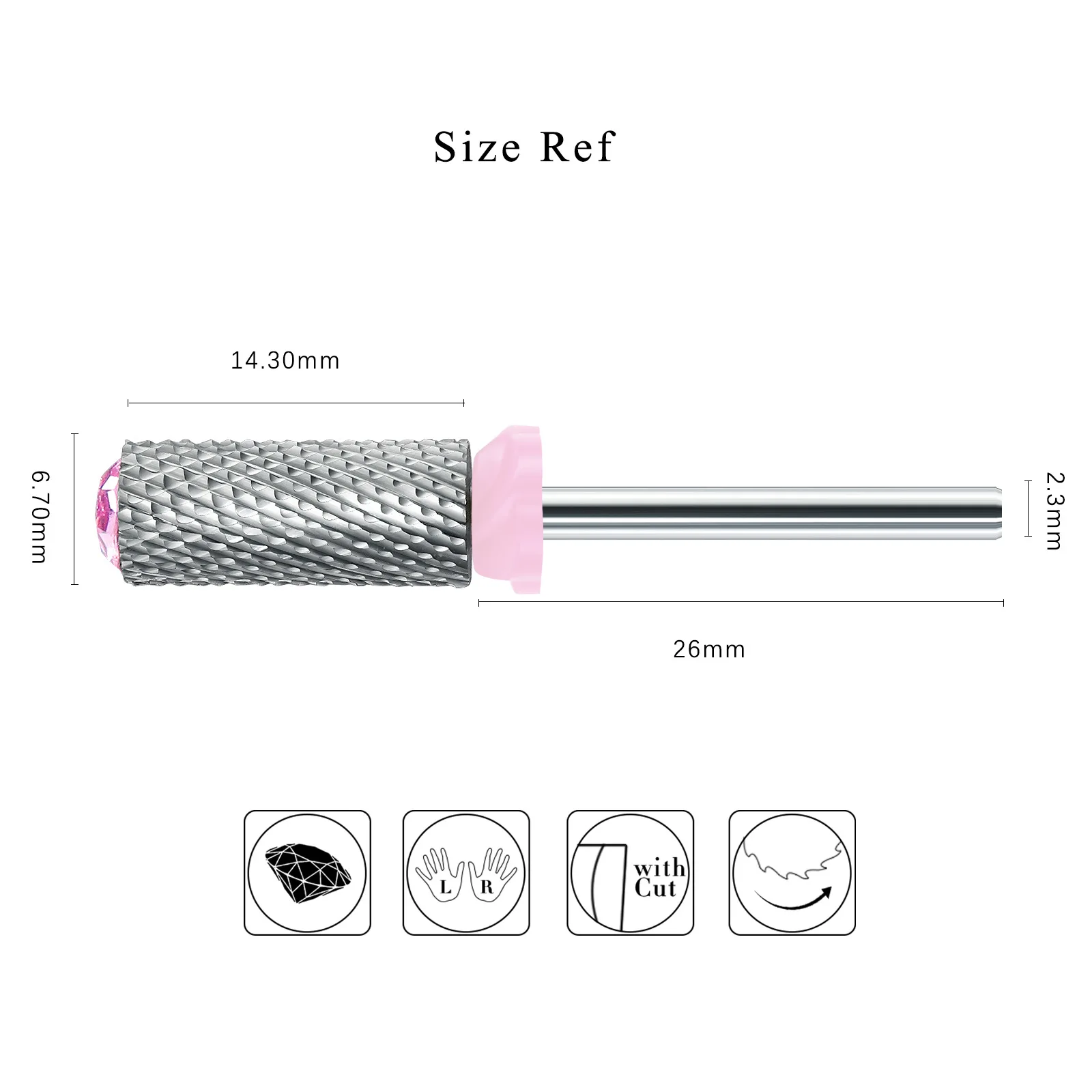 Nail Drill Bit Round Grinding Head Milling Cutters Manicure Pedicure Machine Accessories For Gel Polish Remover manicure Tool