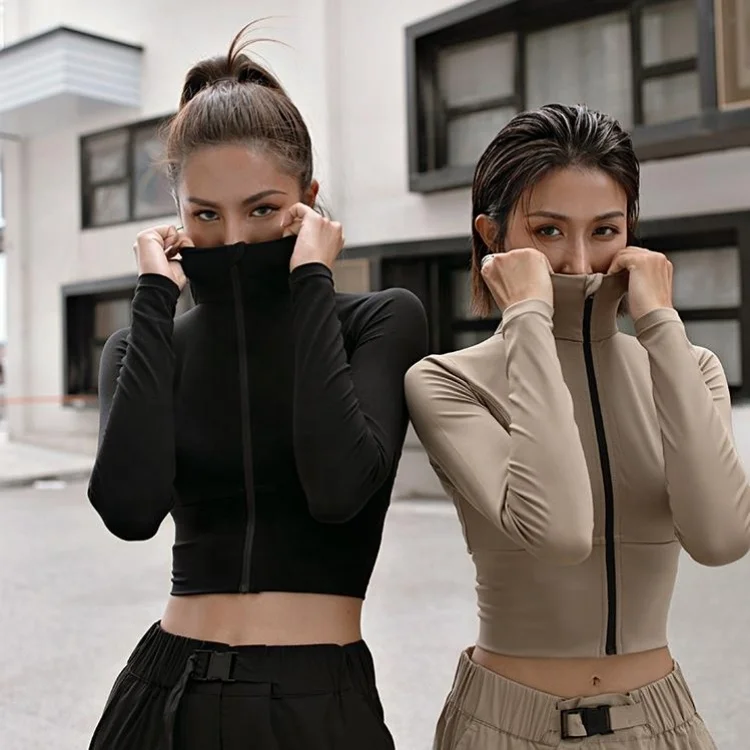 Одежда для йоги, легкий активной деятельности Full-куртка на молнии женские Йога Женская куртка