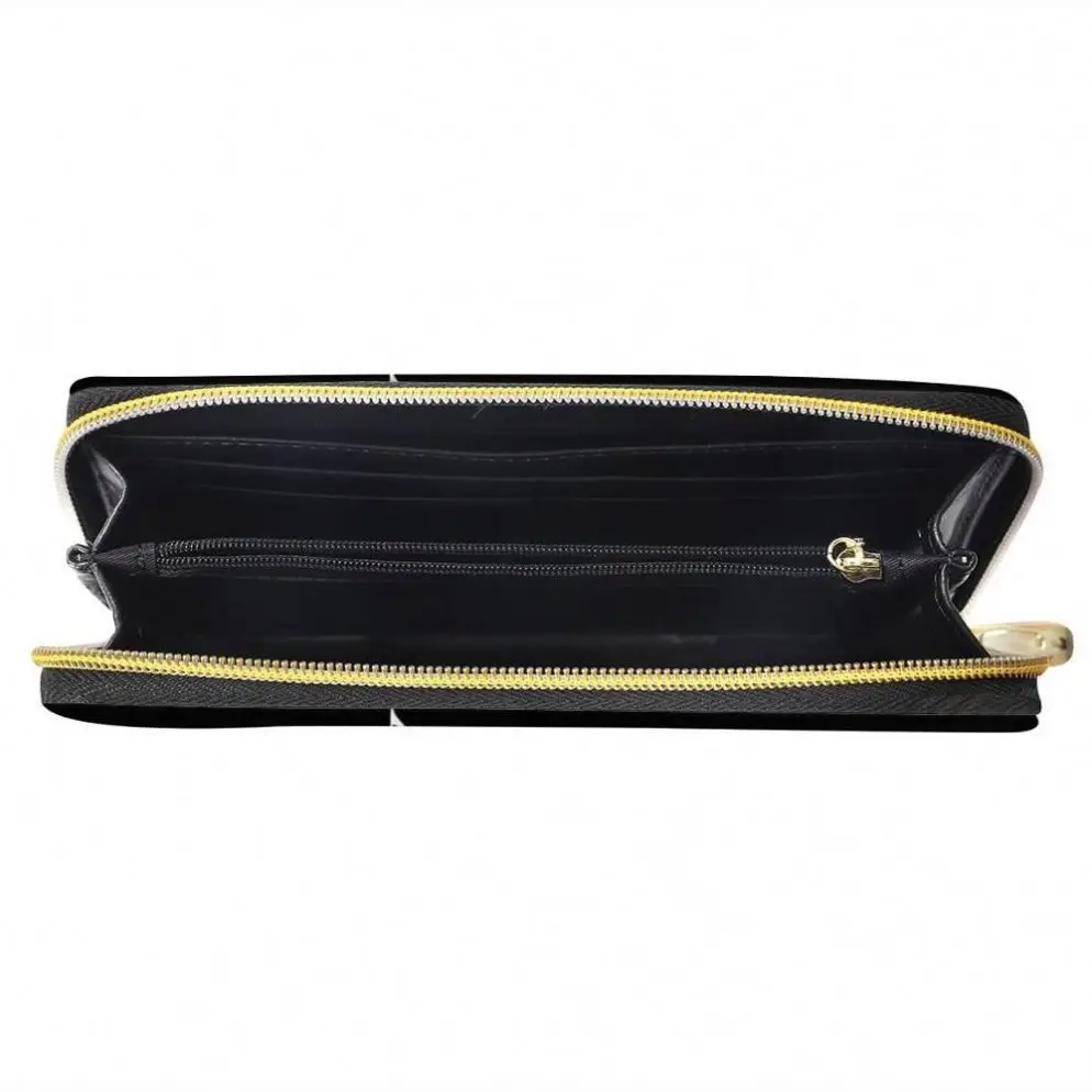 POD OEM Wallet PU Leather Ladies Clutch Long Zipper Phone Bag Piano Music Notes Pattern Purse Card Holder Portefeuille Femme