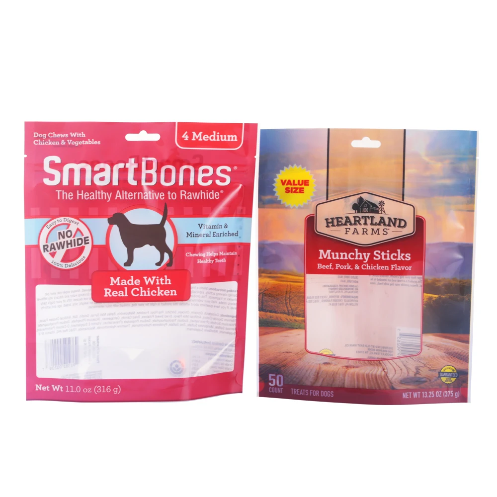 Best price cheap ziplock plastic dog food bag for packaging dog fresh food