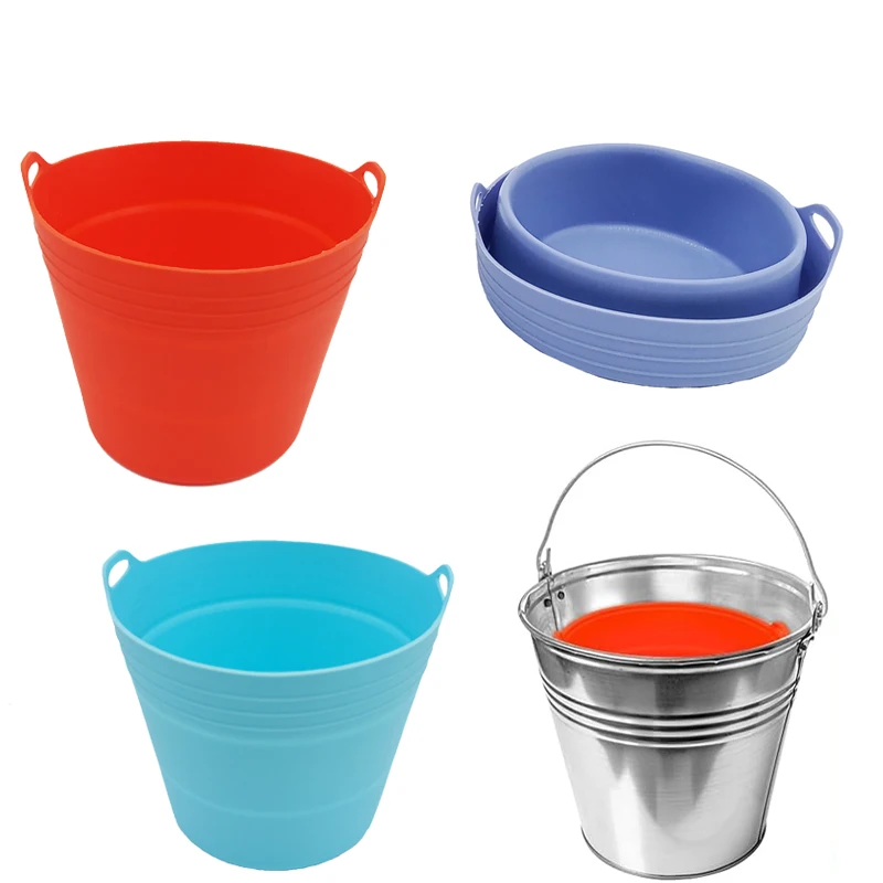 Grill Accessories Foldable Drum Lining Liner BBQ Oil Bucket Liner Silicone Oil Bucket Liner for Barbecue