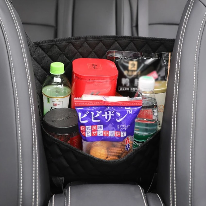 Hot Sale Durable Leather Car Net Pocket Hanging Storage Bag