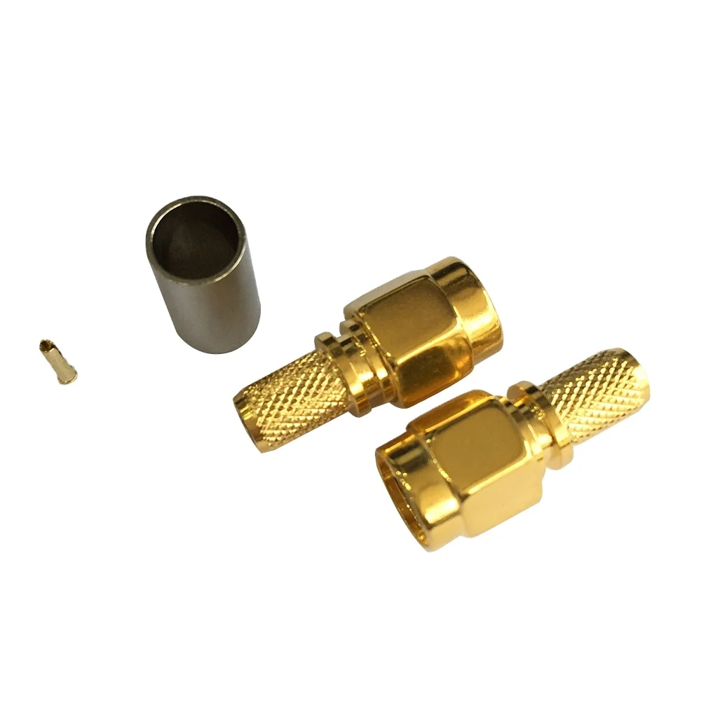 RP-SMA Male Coax Connector for LMR-195 RG-58 RG-171 Coaxial Antenna RF Cable