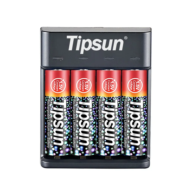 rechargeable batteries aa with charger 1.5v 3000mwh li-ion battery