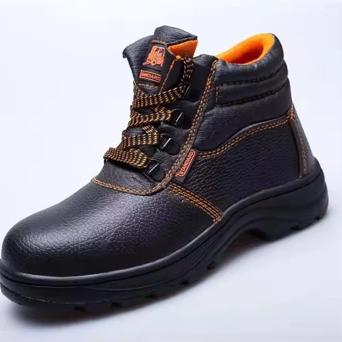 Genuine Leather Oil Resistant Lightweight Non-slip Puncture Proof breathable Safety Shoes Boots for men