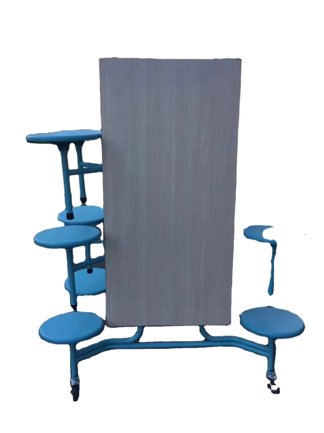 Plastic 12 Seat Garden Folding Dining Cafeteria Tables And Chair Set Steel School Dining Hall Canteen Table And Chair