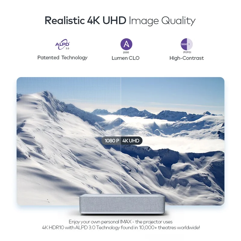 
Vava 4K projector home video projector cinema Class 150 inch projection equipment 6000 lumens 