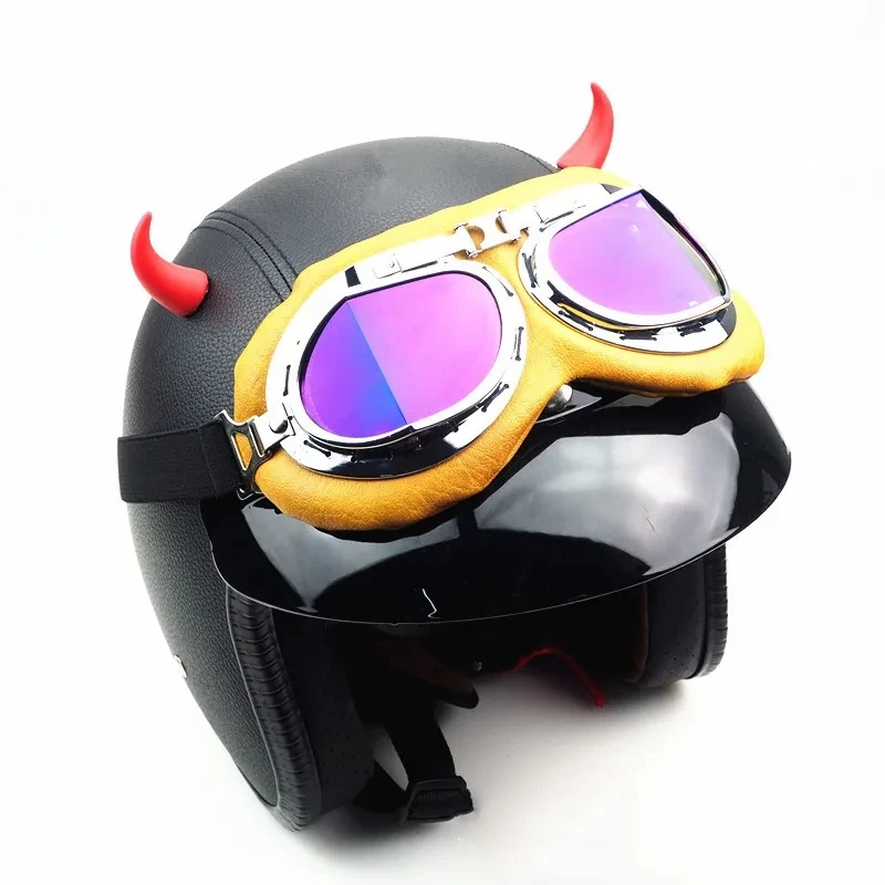 2Pcs Silicone Dirt-Bikes Ears Motorcycle Helmet Devil Horn Cat Decoration Universal Motorbike Bicycle Decoration Helmet Stickers