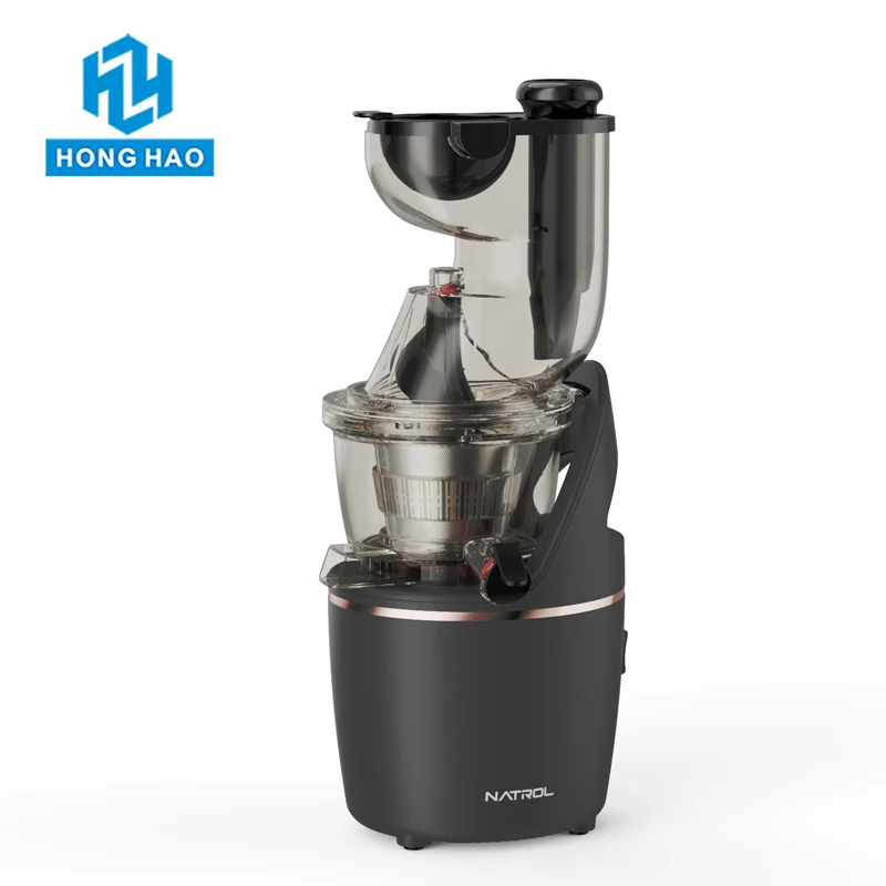 Lar Capacity 82mm Slow Masticating Juicer Big Mouth Hydraulic Squeezing Cold Press Aur with Reverse Function for Wheatgrass