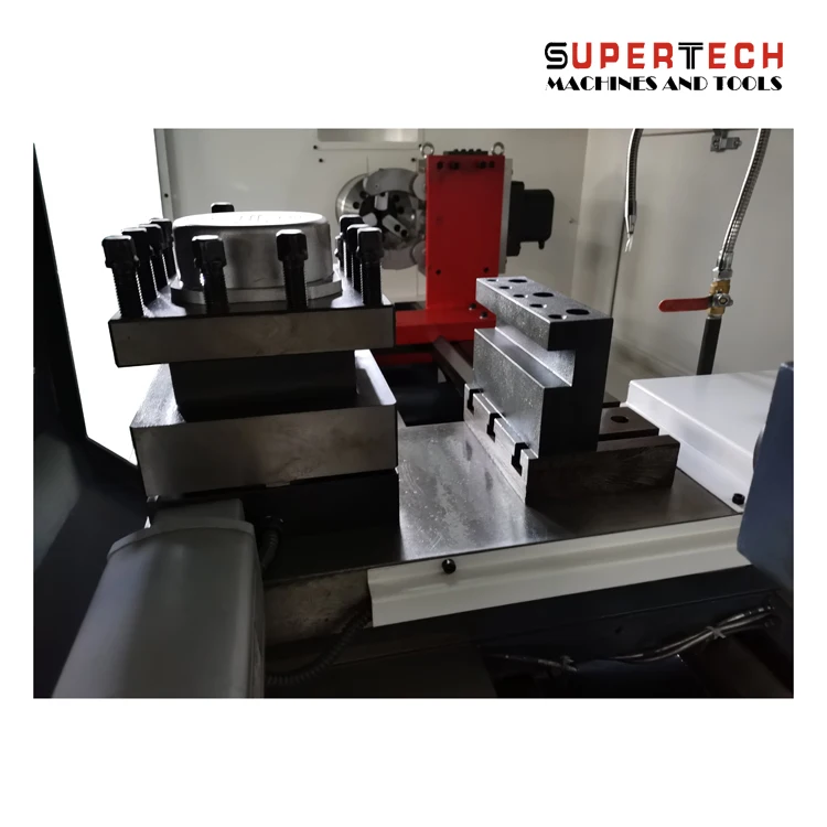 SUPERTECH CK6180/3000 CNC flat Bed Machine Turning Center Hydraulic Chuck Head CNC Lathe Live Tooling