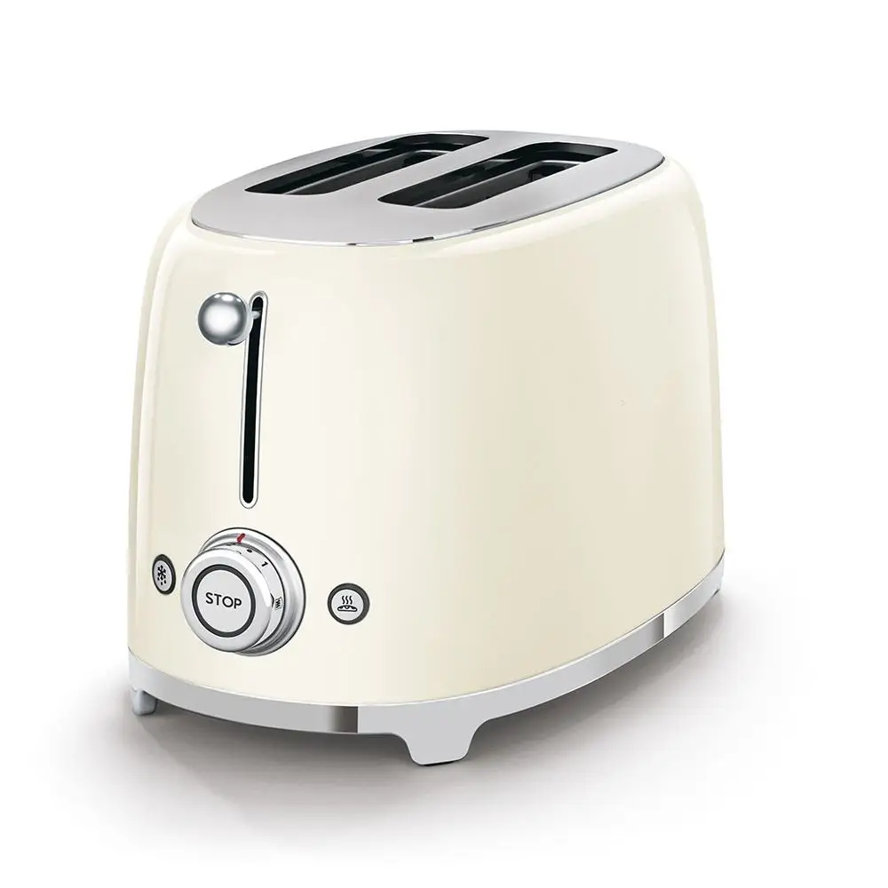 Toaster 2 slice Cream Glossy 50_s Style Aesthetic_y