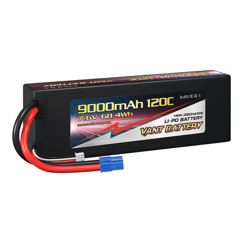Аккумулятор VANT HV 2S Graphene lipo 9000mAh 7,6 V 120C с 5 мм пулей или EC3 коннектором RC автомобильный Липовая батарея для электромобиля
