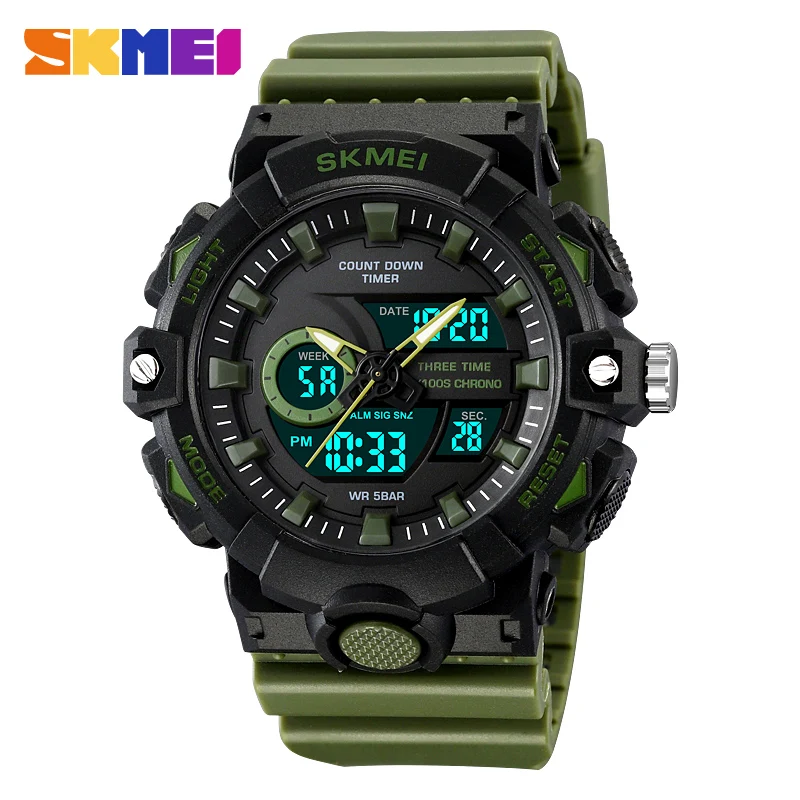skmei 2225  waterproof men colorful outdoor digital analog sport watch outdoor