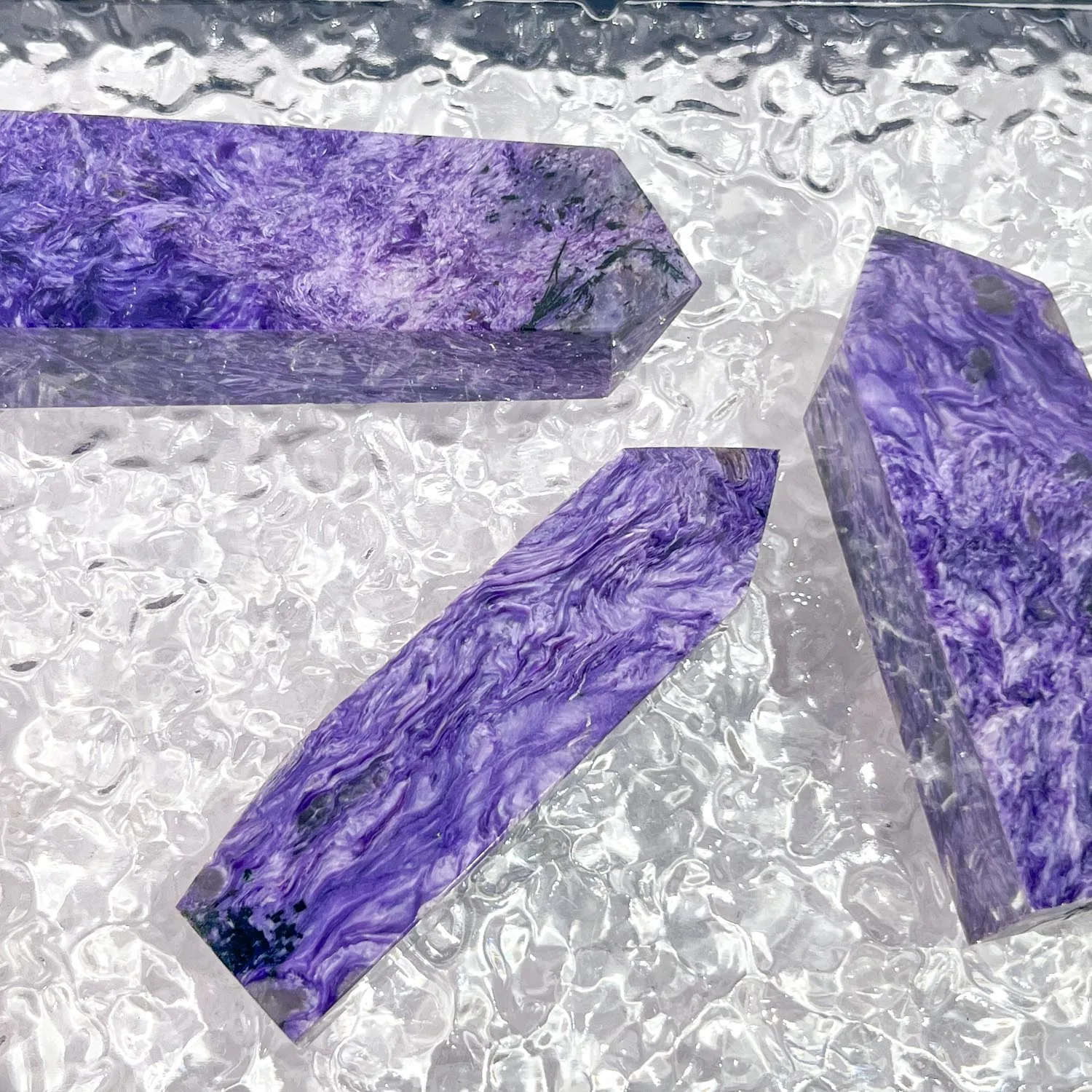 High Quality Charoite Stone Crystal Point Natural Quartz Crystal Tower Carving Gemstone for Healing and Home Decor