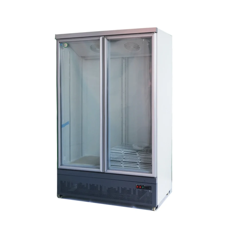 850L Supermarket Freezer Upright Vertical Display Cooler Auto Defrost Glass Material Refrigeration Equipment Store Displays Cool