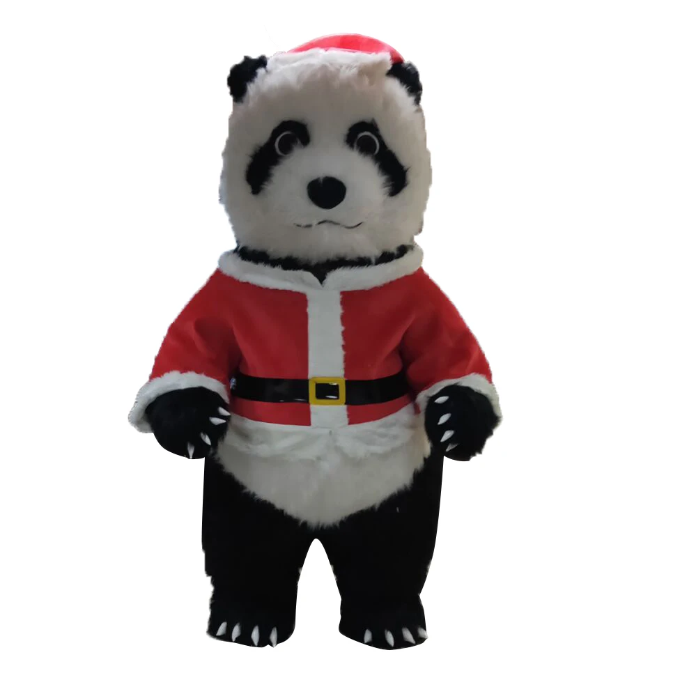 Fast Shipping In stock Christmas Panda Costume Walking Moving Cartoon Inflatable Mascot Costume