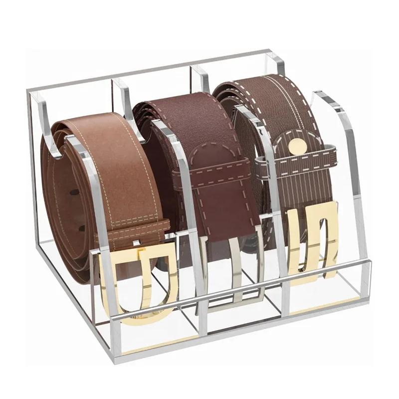 Custom Countertop Belt Display Holder Acrylic Belt Storage Display Case