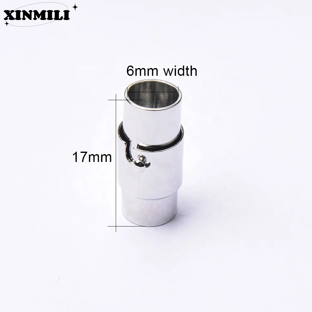 6mm Magnetic Metal End Tips Caps Rhinestone Rope Leather Bracelet Clasp Necklace Connectors Diy Jewelry Accessories