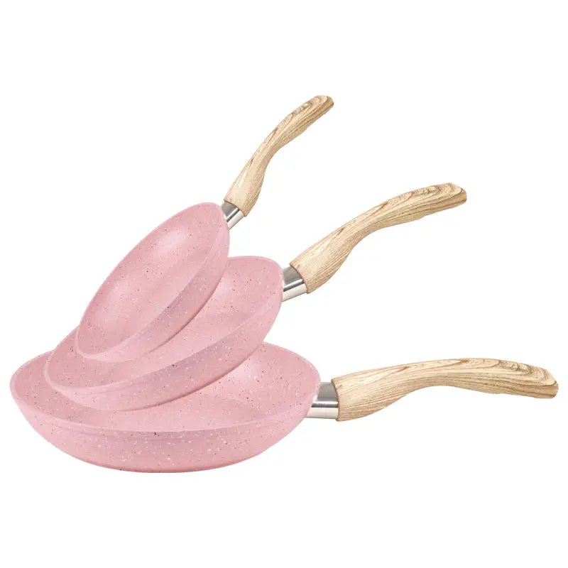 Factory Supply 3 Pcs Aluminum Frying Pan Set Customized Frying Pan Non-stick Set