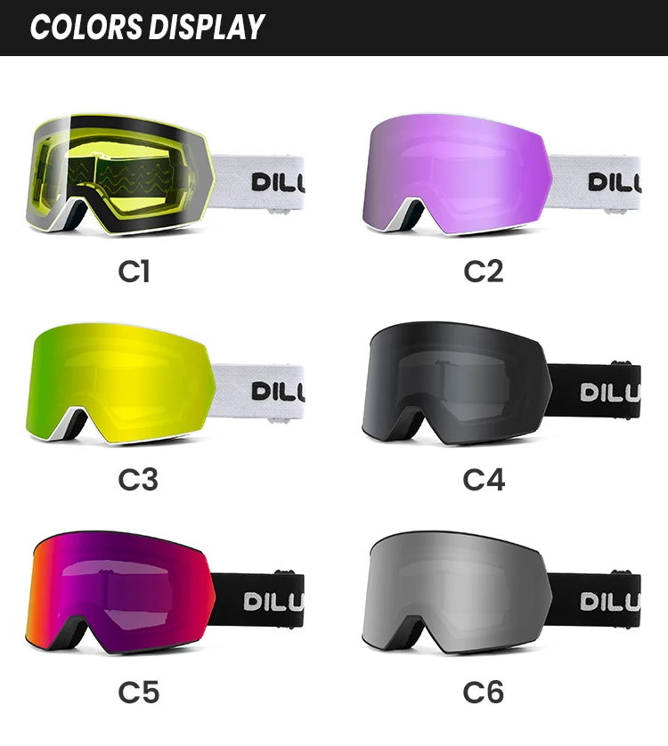 2024 Women Mens Snowboard Sports Googles OEM Custom Logo OTG Frameless Retro Anti Fog magnet Snow Goggles ski Goggles