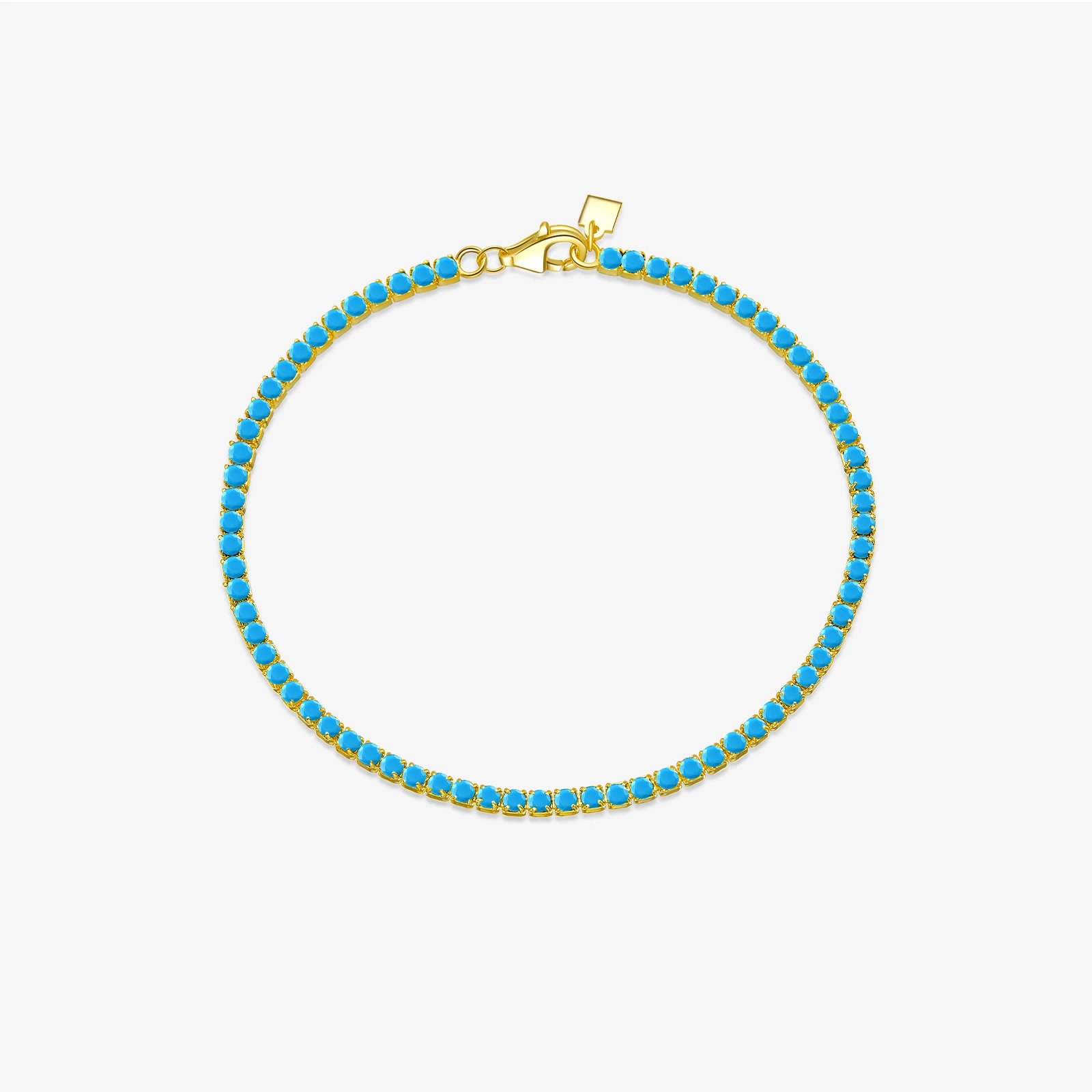 FUAMAY 6.5 Inch Diamond 2mm Tennis Bracelet Gold Plated Tennis Bracelet 925 Silver 2.5 mm White Diamond Tennis Chains