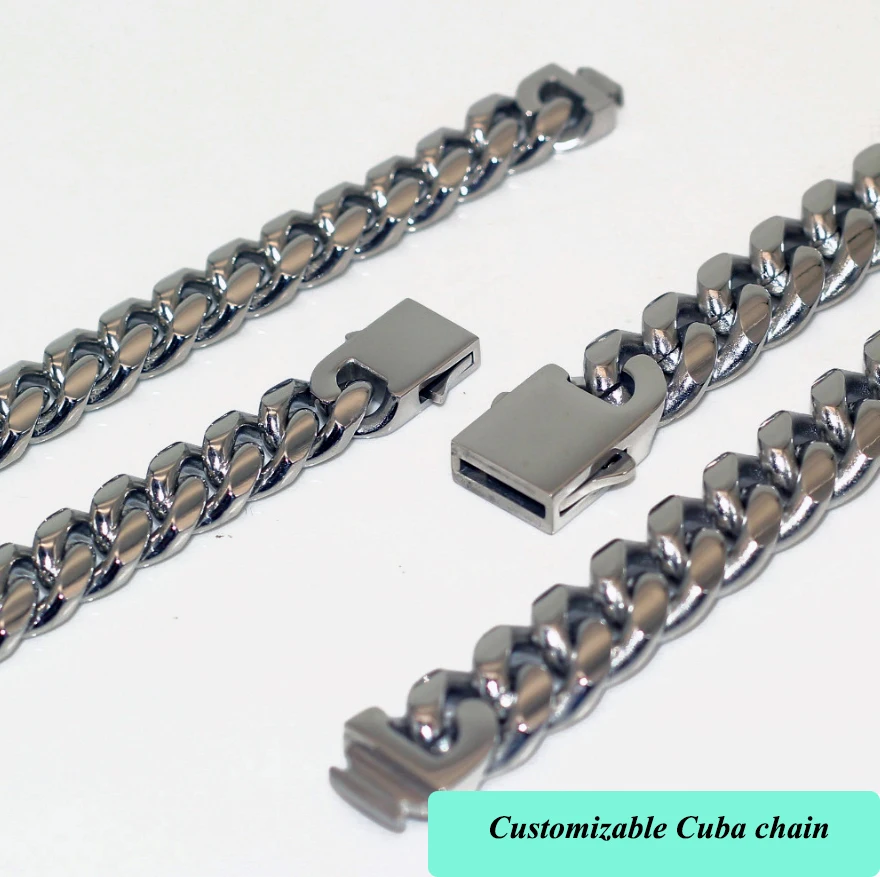 
Man Jewelry Stainless Steel Silver Color Miami Necklace Cuban Link Chain 