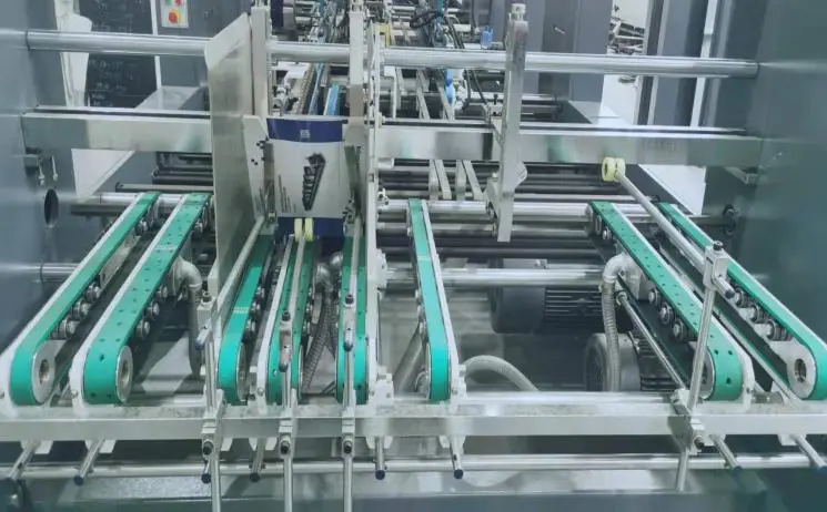 Corrugated Carton Cardboard Paper 4 and 6 corner Folder Gluer Folding Box Making Machine (GK-1200PCS)