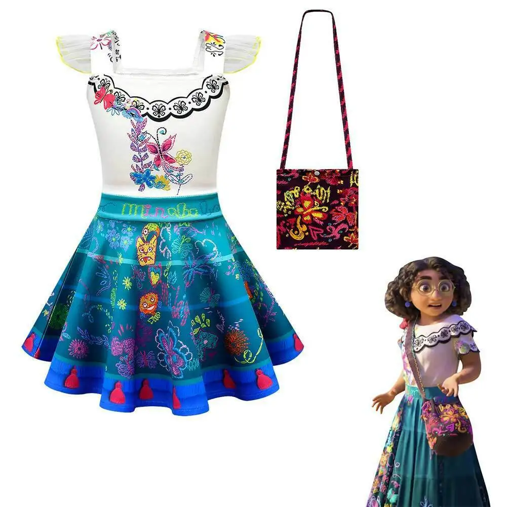 Encanto Mirabel Cosplay Costume Girls Outfits Halloween Party Dress