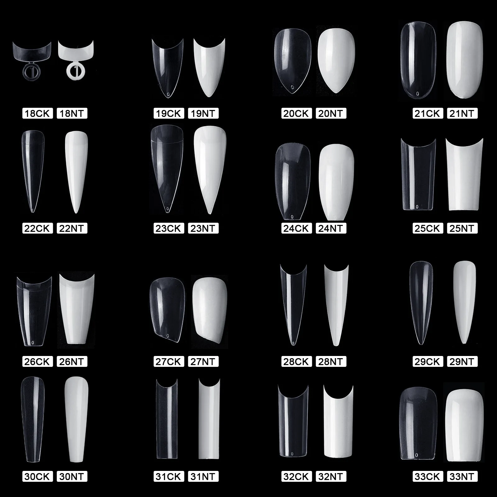 500pcs natural white nail plate Professional Artificial False Nails French Half and Full Cover 500pcs  Nails Tips