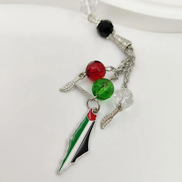In Store 33 Beads 10mm Islamic Palestine Flag  bracelets Tasbih Prayer Beads