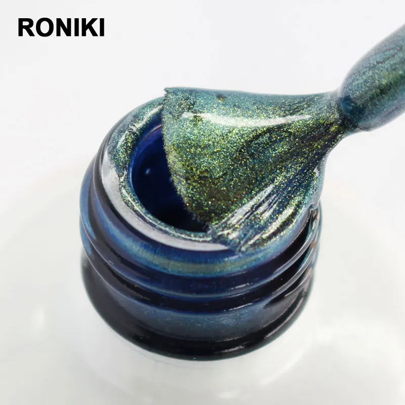  Гель-лак для ногтей RONIKI Light «кошачий глаз» золотистый 3-ступенчатый гель УФ-гель УФ/светодиодной лампы 15 мл оптовая продажа удаление замачиванием США 3-10 дней 300 шт. 50-70